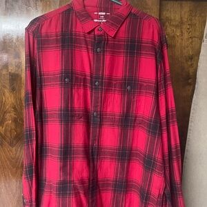 The North Face Red and Black Plaid Men's Shirt